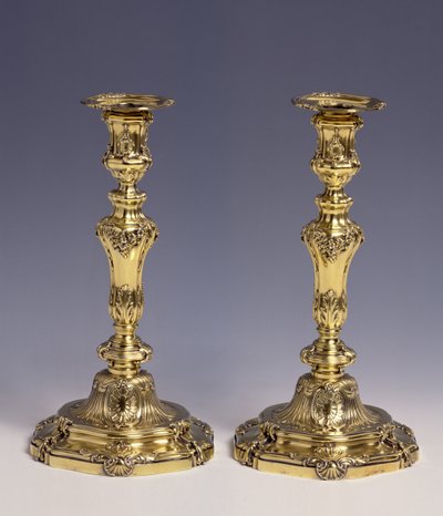 Pair of candlesticks, made by Louis-Joseph Lenhendrick by Louis Joseph Lenhendrick